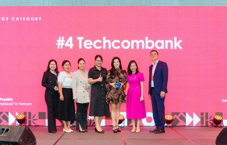 Techcombank tiếp tục lọt Top 4 Bảng xếp hạng Nơi làm việc tốt nhất Việt Nam