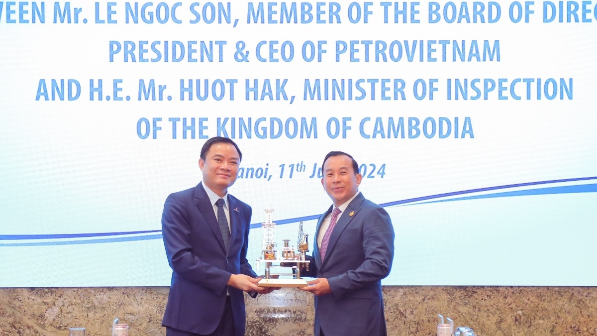 Tổng Giám đốc Petrovietnam Lê Ngọc Sơn tiếp đoàn đại biểu Bộ Thanh tra Campuchia