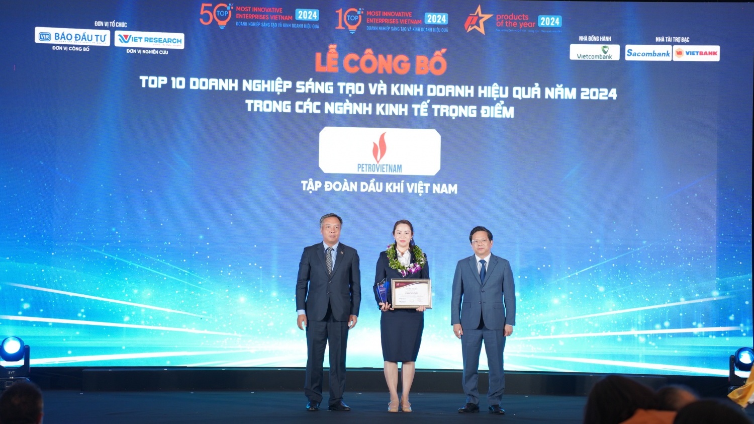Petrovietnam được vinh danh Top đầu các doanh nghiệp Sáng tạo và Kinh doanh hiệu quả Việt Nam 2024