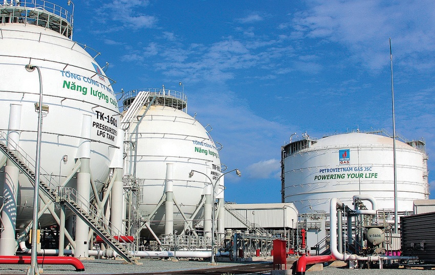 Bồn chứa khí LPG tại kho cảng Thị Vải của ngành Dầu khí
