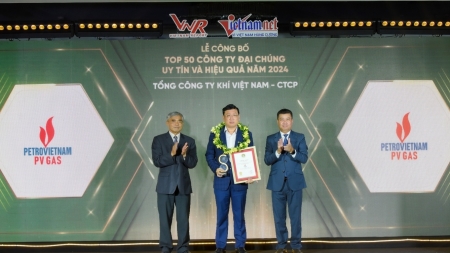 PV GAS được vinh danh Top 50 Công ty đại chúng uy tín và hiệu quả năm 2024