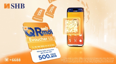 Nhận ngay E-voucher trị giá tới 500.000 VNĐ khi nhận tiền qua QRCode SHB