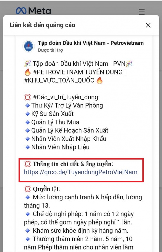 Cảnh báo mạo danh Tập đoàn Dầu khí Việt Nam lừa đảo tuyển dụng