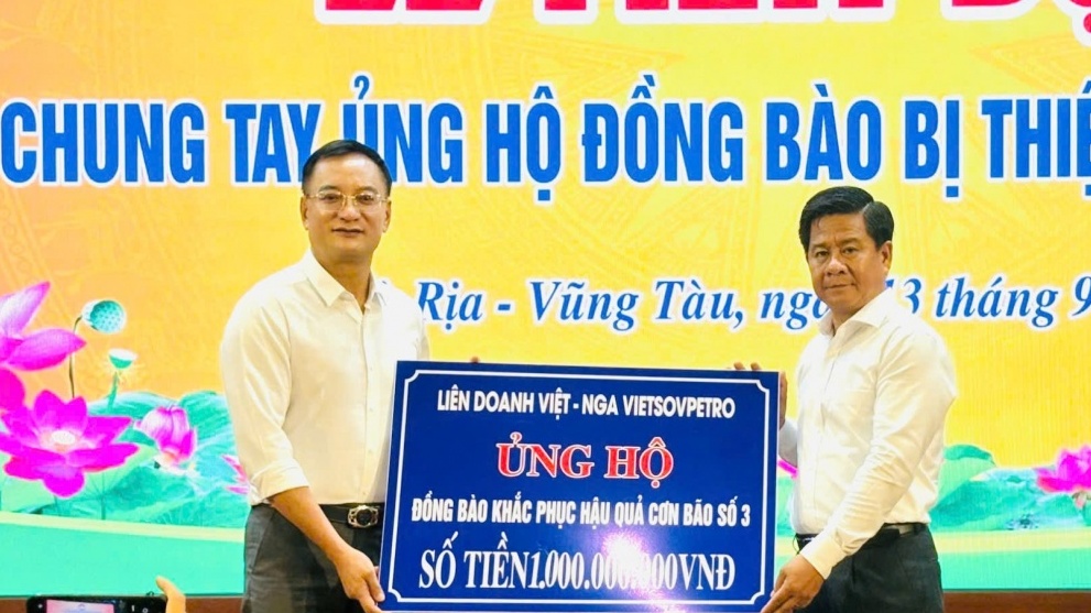 Bà Rịa - Vũng Tàu hỗ trợ các tỉnh miền Bắc 51 tỷ đồng khắc phục hậu quả bão số 3