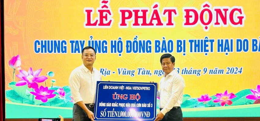 Bà Rịa - Vũng Tàu hỗ trợ các tỉnh miền Bắc 51 tỷ đồng khắc phục hậu quả bão số 3