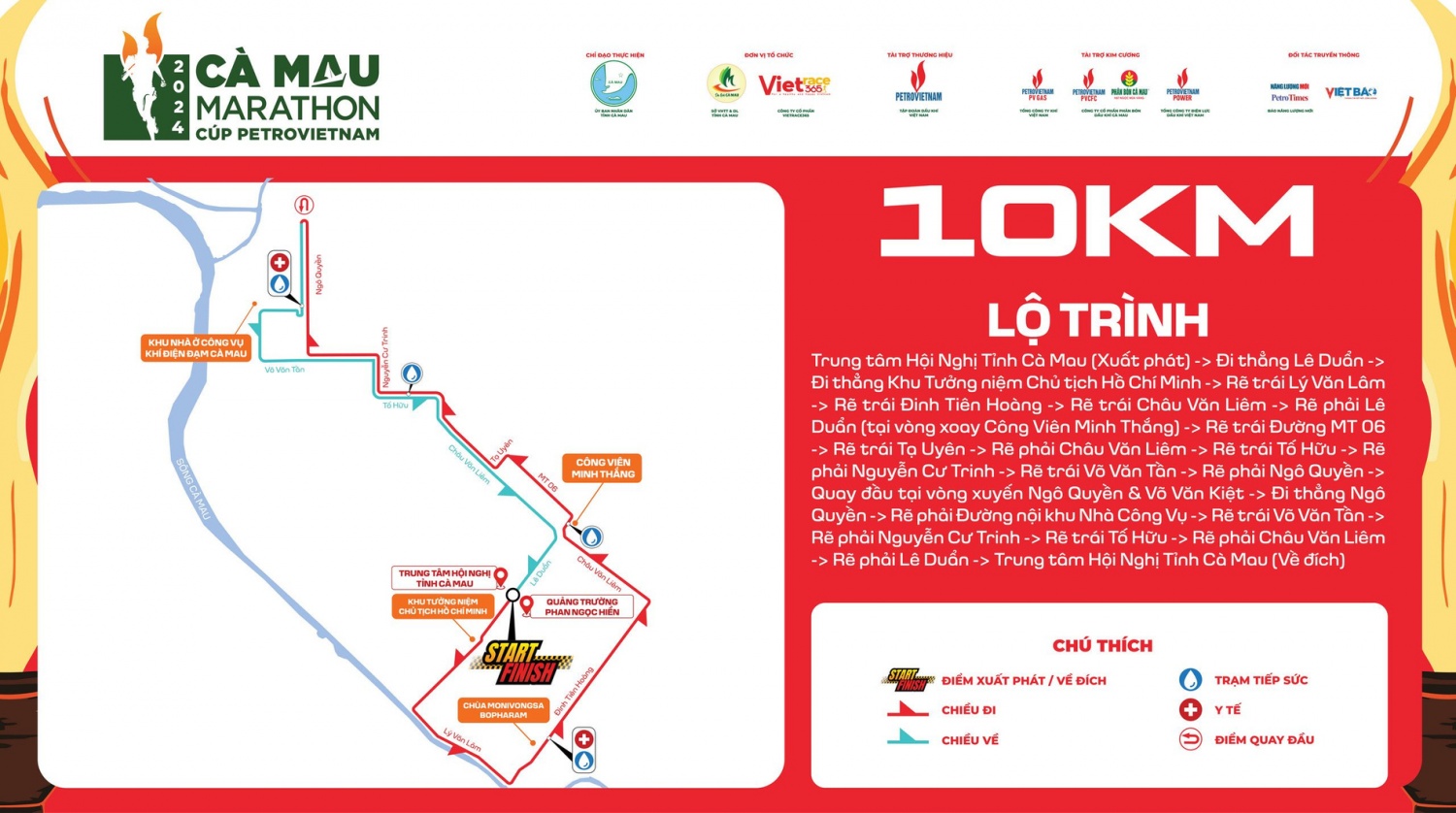 Lộ trình của cự ly 10km.