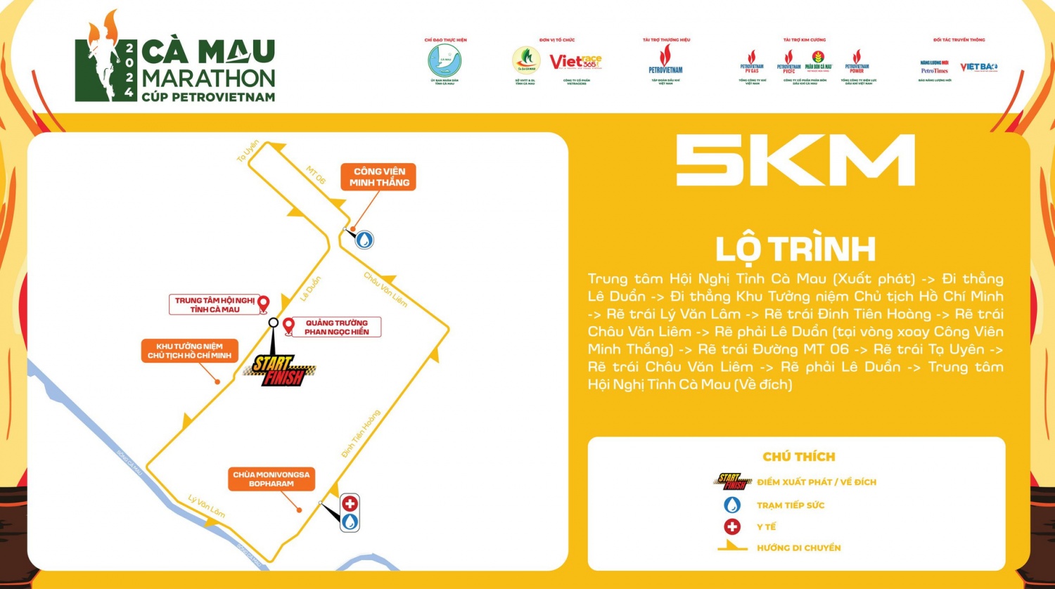 Lộ trình cự ly 5km.