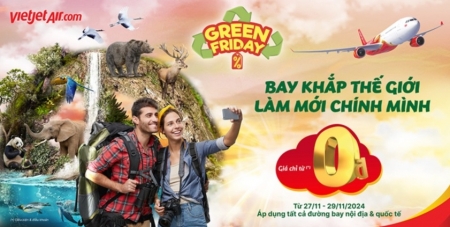 Bay xanh cùng Vietjet với siêu khuyến mãi Green Friday!