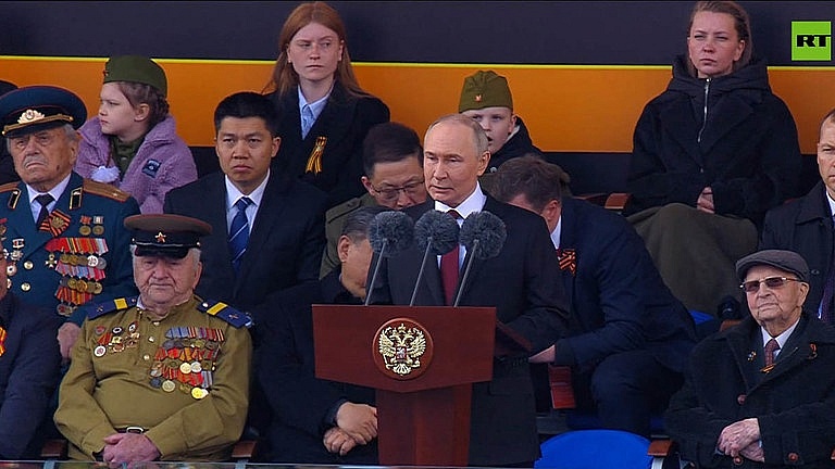 Tổng thống Nga Putin phát biểu tại buổi lễ - Ảnh: RT