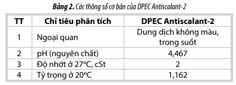 nghien cuu san xuat chat phu gia uc che sa lang muoi dpec antiscalant 2 trong cac gieng khoan khai thac dau khi