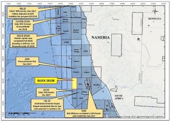 Calima đứng đầu liên doanh điều hành lô dầu khí ngoài khơi Namibia