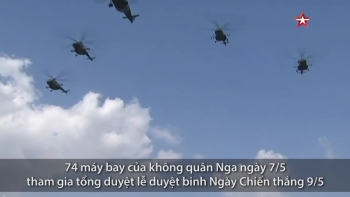 Dàn trực thăng, chiến đấu cơ Nga sắp tham gia duyệt binh Ngày Chiến thắng