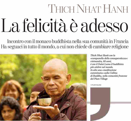 thien su thich nhat hanh trong mat truyen thong quoc te