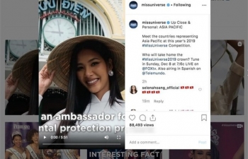 Sao Việt ngày 28/11: Hoàng Thuỳ xuất hiện nổi bật trên Instagram hơn 3 triệu follow của Miss Universe