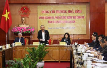 Phó Thủ tướng Trương Hòa Bình làm việc với lãnh đạo chủ chốt tỉnh Lạng Sơn
