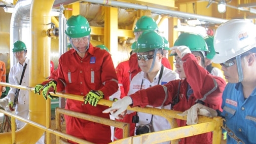Lãnh đạo PVN kiểm tra công tác chuẩn bị đón dòng dầu đầu tiên tại Mỏ Cá Tầm
