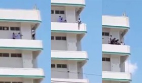 [VIDEO] Hồi hộp xem 3 người phụ nữ giải cứu gã đàn ông định nhảy lầu tự tử