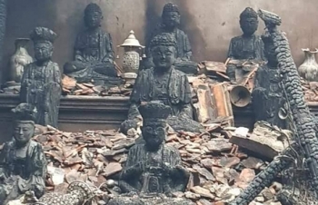 Chùa cổ ở Hà Nội cháy rụi, thiệt hại 700 triệu đồng