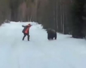 [VIDEO] Người đàn ông hét lên dọa gấu hung hãn bỏ chạy