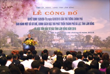 Thủ tướng dự lễ công bố cơ chế, chính sách đặc thù phát triển TP Đà Lạt