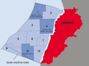 Liban lùi thời hạn đóng thầu các lô thăm dò dầu khí ngoài khơi