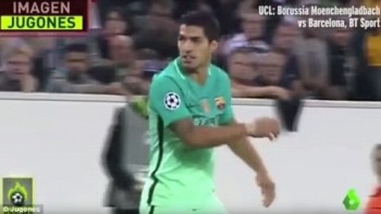 Suarez chửi trọng tài biên trong trận đấu ở Champions League