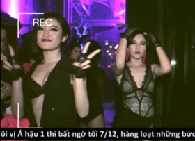 [VIDEO] Lộ clip Á hậu Huyền My diễn nội y ở quán bar