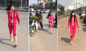 [VIDEO] Cô gái "không bình thường" hung hăng, chửi bới trên đường phố Hà Nội
