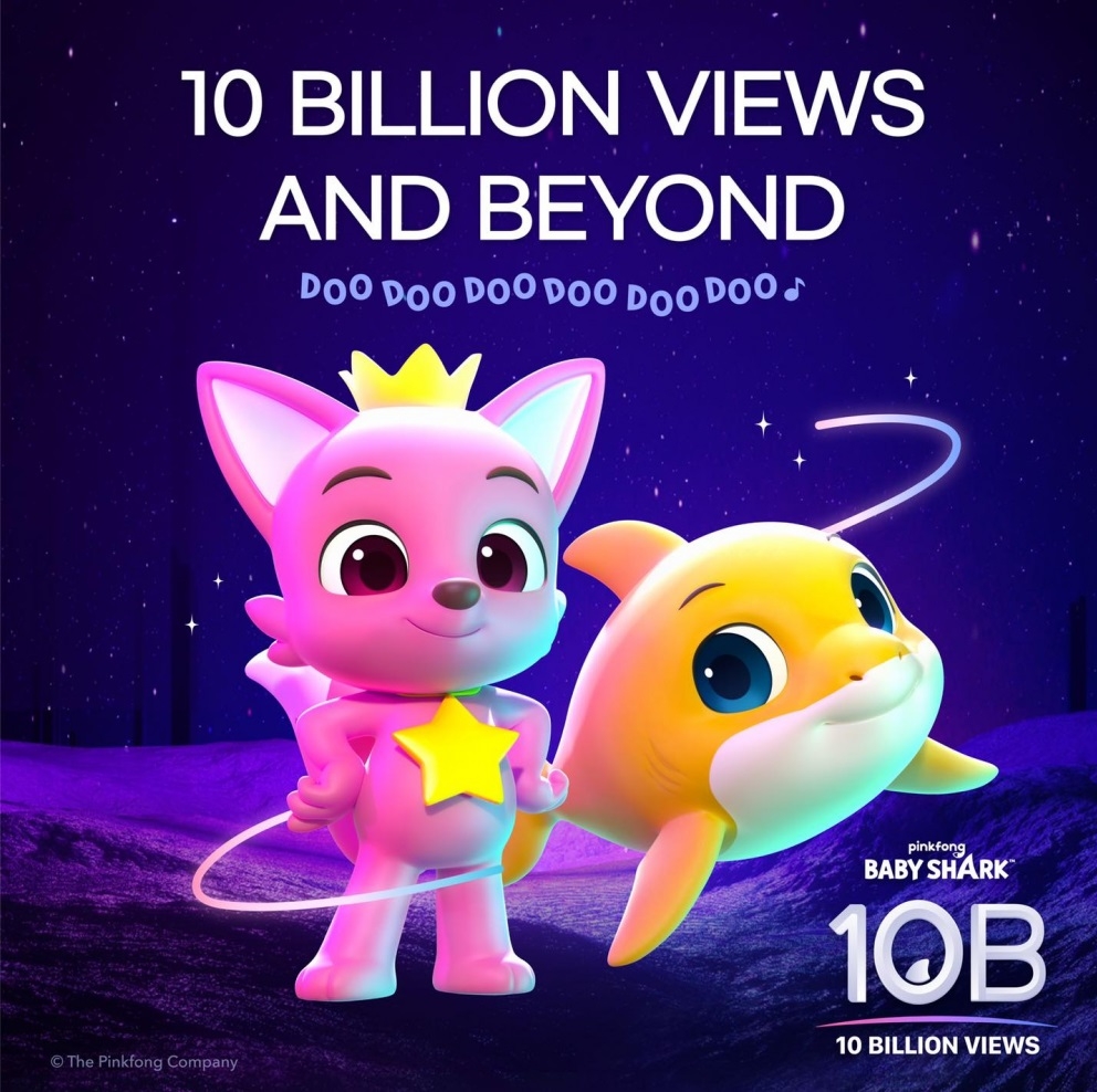 “Baby Shark” của Pinkfong là video đầu tiên trong lịch sử YouTube đạt 10 tỷ lượt xem
