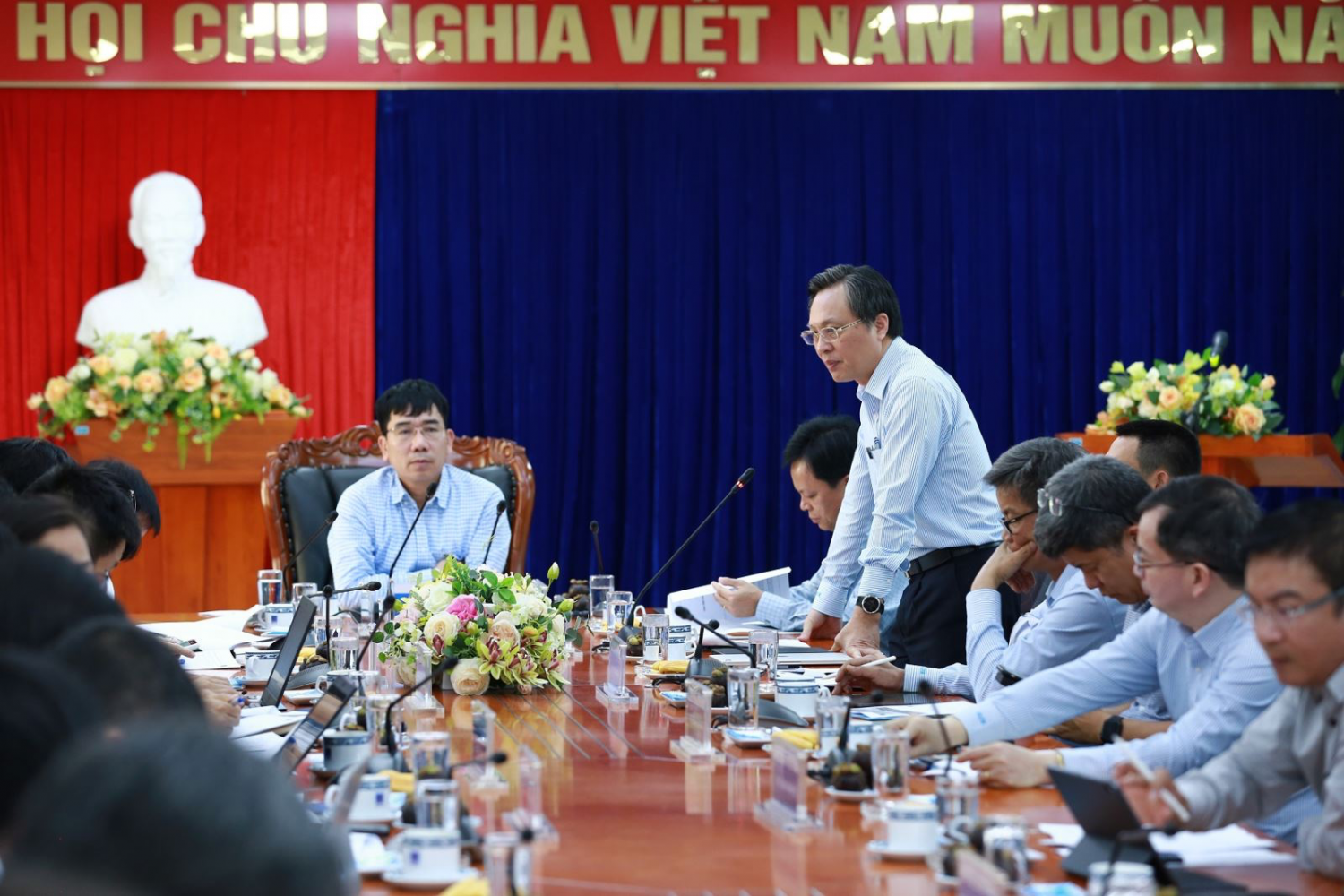 Phó Tổng Giám đốc PVN Lê Xuân Huyên làm việc tại BSR
