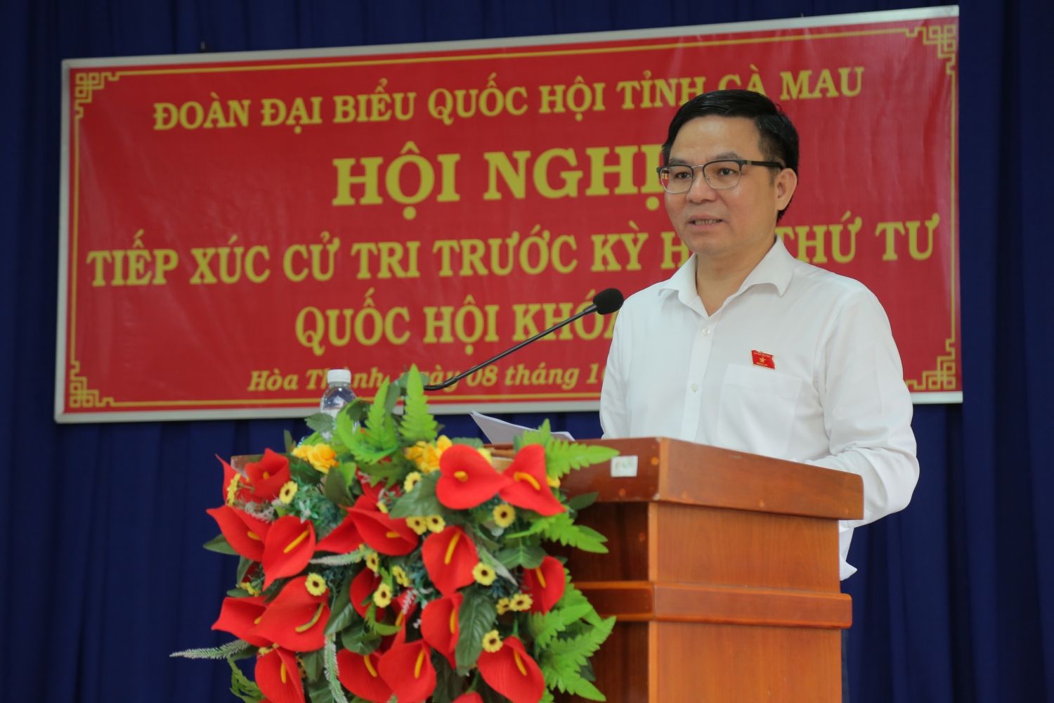 Đồng chí Lê Mạnh Hùng tiếp xúc cử tri xã Hoà Thành trước Kỳ họp thứ 4, Quốc hội khoá XV