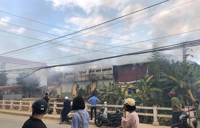 Cháy xưởng in ở trung tâm TP Lạng Sơn