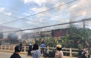 Cháy xưởng in ở trung tâm TP Lạng Sơn