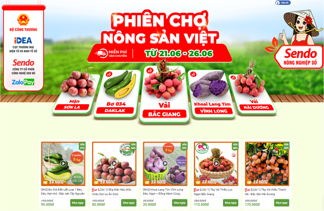 Nông sản liên tiếp chào sàn thương mại điện tử