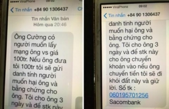 Chánh văn phòng Đoàn Đại biểu Quốc hội tỉnh Quảng trị bị nhắn tin đe dọa, tống tiền