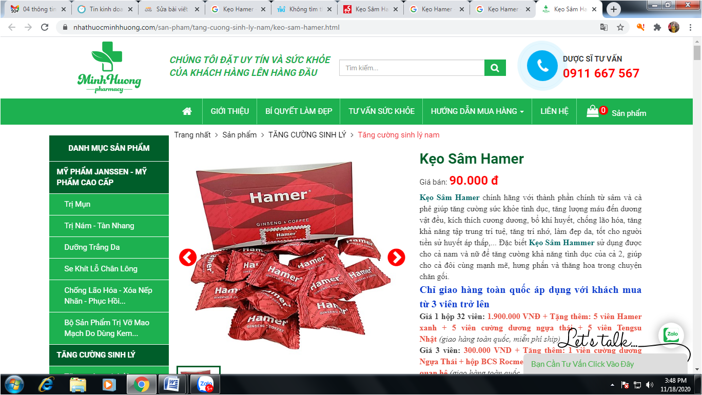 Kẹo Hamer - Sản phẩm chứa chất gây cương dương bị cấm bán