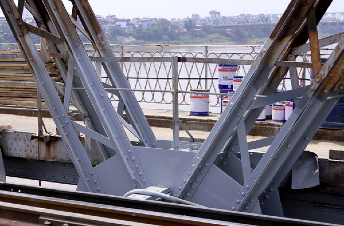 [Chùm ảnh] Cầu Long Biên trong đợt sửa chữa quy mô nhất lịch sử