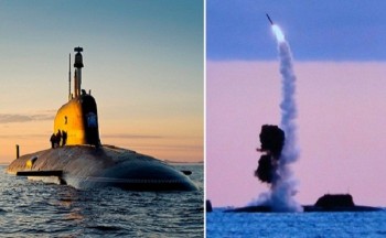 Tàu ngầm hạt nhân Nga phóng tên lửa hành tình 'tử thần Kalibr'