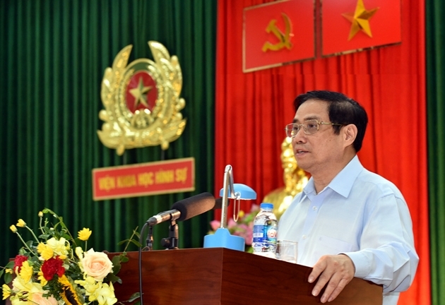 Thủ tướng Chính phủ Phạm Minh Chính làm việc với Viện Khoa học hình sự, Bộ Công an