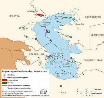 Azerbaijan và Nga phát triển các mỏ khí ở phía Bắc biển Caspian