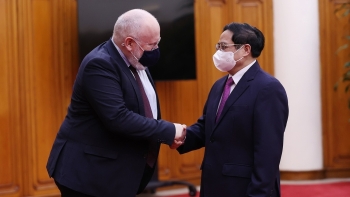 Thủ tướng Chính phủ Phạm Minh Chính tiếp xã giao Phó Chủ tịch điều hành Uỷ ban Châu Âu Frans Timmermans