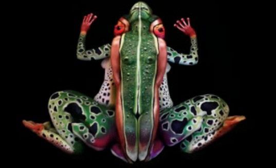 Ngỡ ngàng với siêu phẩm body painting: "Con ếch"