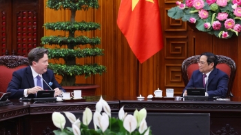 Thủ tướng Phạm Minh Chính tiếp xã giao Đại sứ Hoa Kỳ tại Việt Nam Marc Evans Knapper