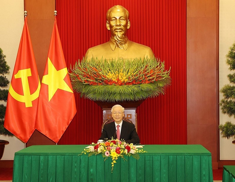 Tổng Bí thư Nguyễn Phú Trọng gửi Thư và hoa chúc mừng Tết cổ truyền của Lào và Campuchia