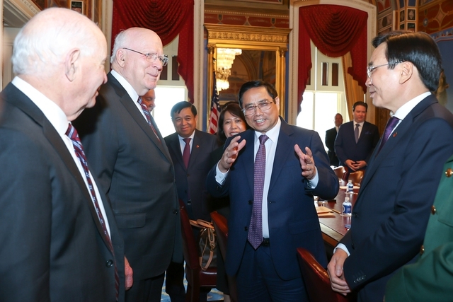 Thủ tướng Phạm Minh Chính gặp Chủ tịch thường trực Thượng viện Patrick Leahy và các Thượng Nghị sỹ Hoa Kỳ