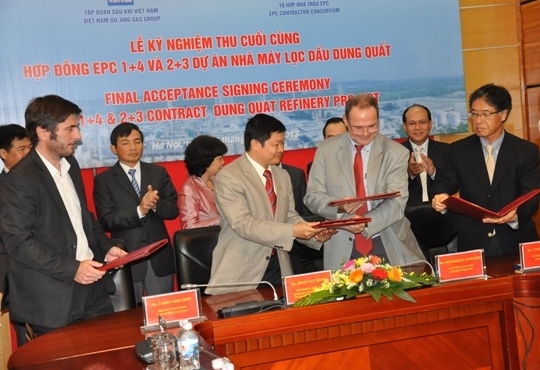Ký nghiệm thu Hợp đồng EPC Dự án Nhà máy Lọc dầu Dung Quất