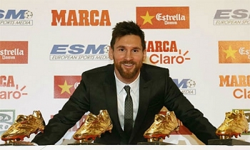 Messi lập kỷ lục khi giành Giày vàng châu Âu lần thứ năm