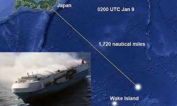 Tàu chở 3.500 chiếc xe Nissan bị cháy và chìm ở Thái Bình Dương