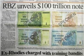 Ngân hàng trung ương Zimbabwe chỉ còn 217 USD dự trữ