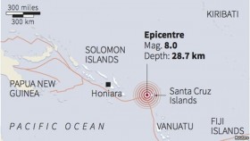 Động đất gây sóng thần ở Nam Thái Bình Dương